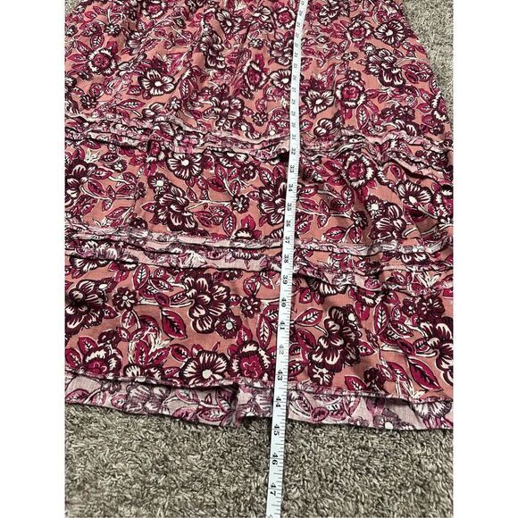 Faherty Isha Midi Dress Linen Blend Pink Rose Desert Bloom Floral Sleeveless M - Picture 10 of 13